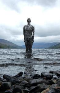 Still - Loch Earn's mirror man sculpture.