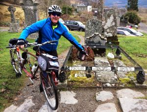 The "old git" and me at Rob Roy's Grave in Balquhidder for the obligatory photo.