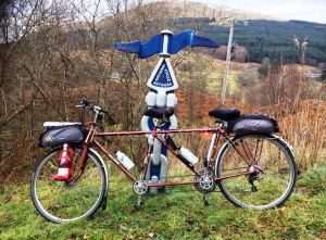 The scenic Sustrans Scotland route marker on National Cycle Route 7.